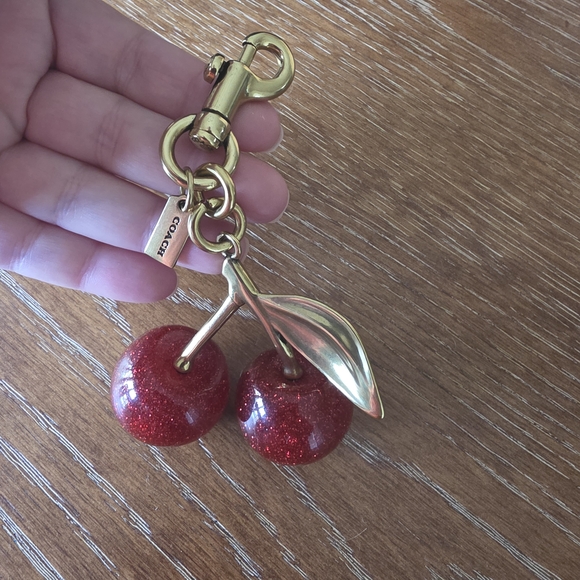 Coach Gold and Red Cherry Keychain - Picture 2 of 5